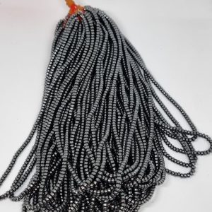 Dekorativni niz od poludragog kamena hematit kružić 4mm